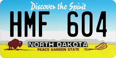 ND license plate HMF604