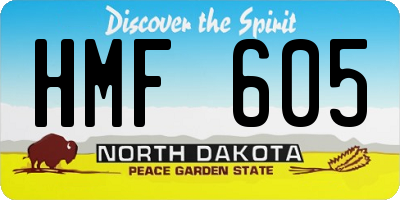 ND license plate HMF605