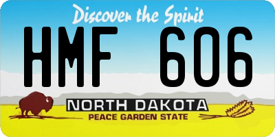 ND license plate HMF606