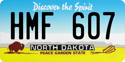 ND license plate HMF607