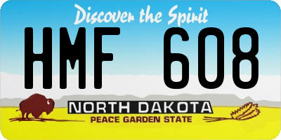 ND license plate HMF608