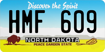 ND license plate HMF609