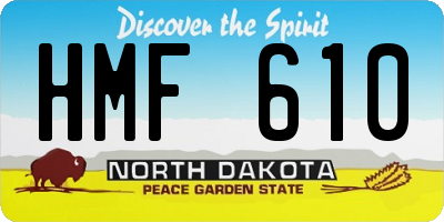 ND license plate HMF610