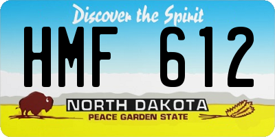 ND license plate HMF612