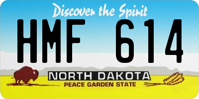 ND license plate HMF614