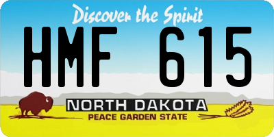 ND license plate HMF615