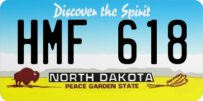 ND license plate HMF618