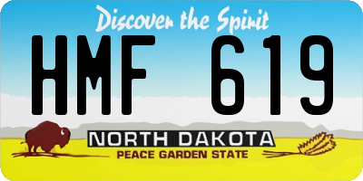 ND license plate HMF619