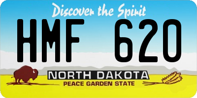 ND license plate HMF620