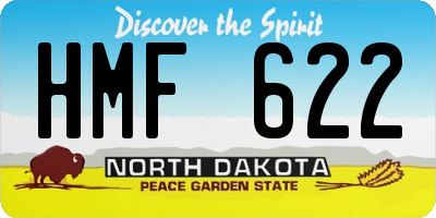 ND license plate HMF622