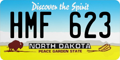 ND license plate HMF623