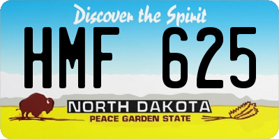 ND license plate HMF625