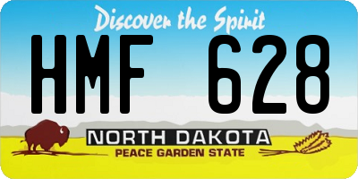 ND license plate HMF628