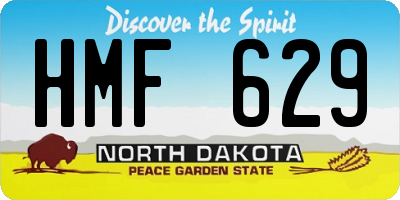 ND license plate HMF629