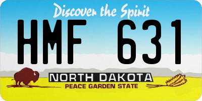 ND license plate HMF631