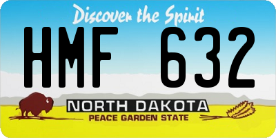 ND license plate HMF632