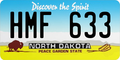 ND license plate HMF633