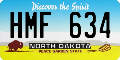 ND license plate HMF634