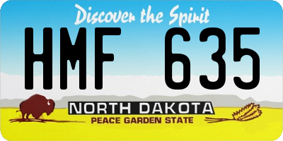 ND license plate HMF635