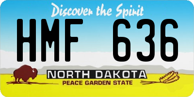 ND license plate HMF636