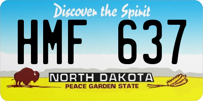 ND license plate HMF637