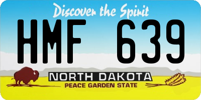 ND license plate HMF639