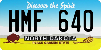 ND license plate HMF640