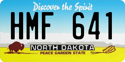 ND license plate HMF641