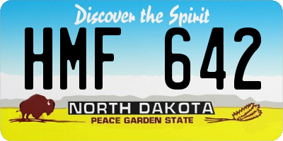 ND license plate HMF642