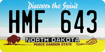 ND license plate HMF643