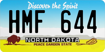 ND license plate HMF644