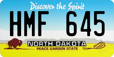 ND license plate HMF645