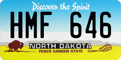 ND license plate HMF646