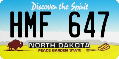 ND license plate HMF647