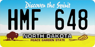 ND license plate HMF648