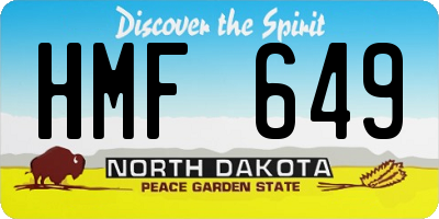 ND license plate HMF649