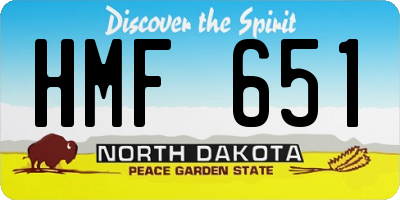 ND license plate HMF651