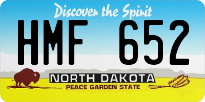 ND license plate HMF652