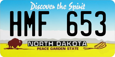 ND license plate HMF653