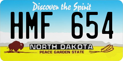 ND license plate HMF654