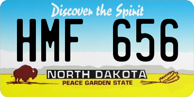 ND license plate HMF656