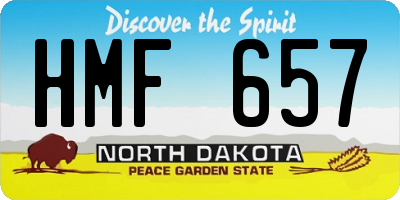 ND license plate HMF657