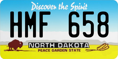 ND license plate HMF658