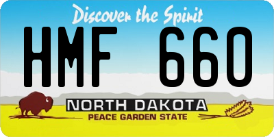 ND license plate HMF660