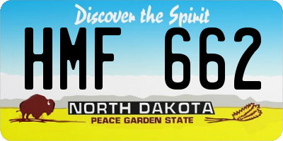 ND license plate HMF662