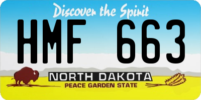 ND license plate HMF663