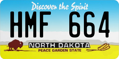 ND license plate HMF664