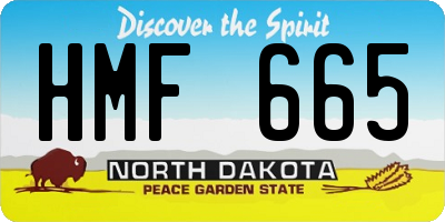 ND license plate HMF665