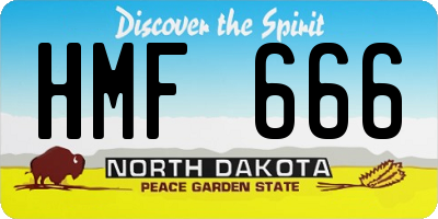 ND license plate HMF666