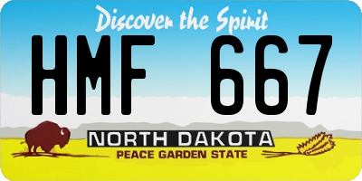 ND license plate HMF667